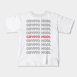 Crypto HODL Typography (red) Kids T-Shirt